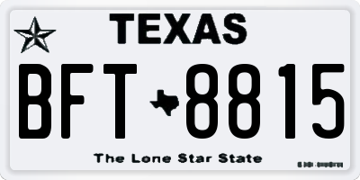 TX license plate BFT8815