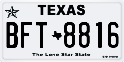 TX license plate BFT8816