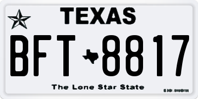 TX license plate BFT8817