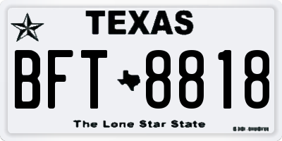 TX license plate BFT8818