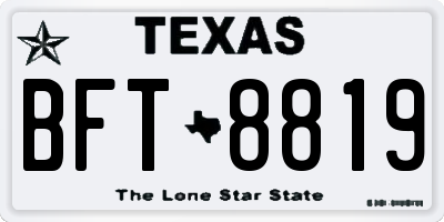 TX license plate BFT8819