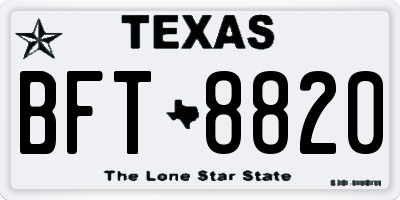 TX license plate BFT8820