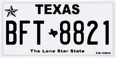 TX license plate BFT8821