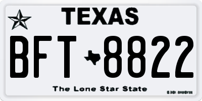 TX license plate BFT8822
