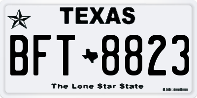 TX license plate BFT8823