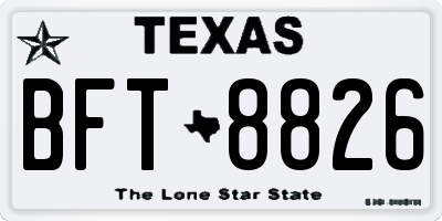 TX license plate BFT8826