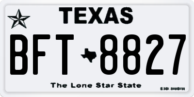 TX license plate BFT8827
