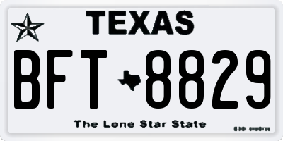 TX license plate BFT8829