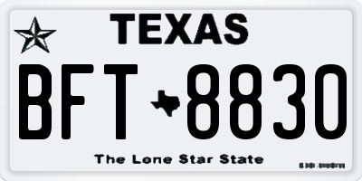 TX license plate BFT8830