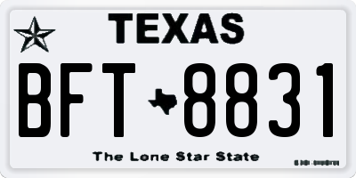 TX license plate BFT8831