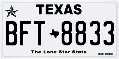 TX license plate BFT8833