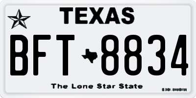 TX license plate BFT8834