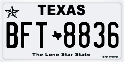 TX license plate BFT8836