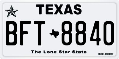 TX license plate BFT8840