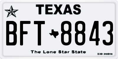 TX license plate BFT8843