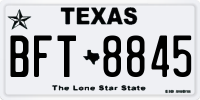 TX license plate BFT8845