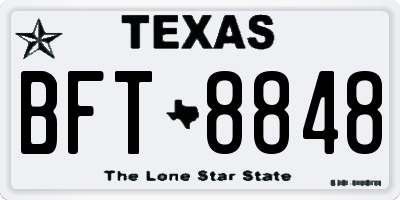 TX license plate BFT8848
