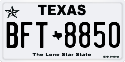 TX license plate BFT8850