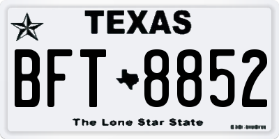 TX license plate BFT8852
