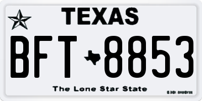 TX license plate BFT8853