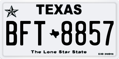 TX license plate BFT8857