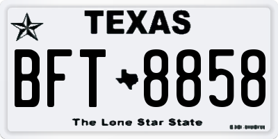TX license plate BFT8858