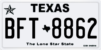 TX license plate BFT8862