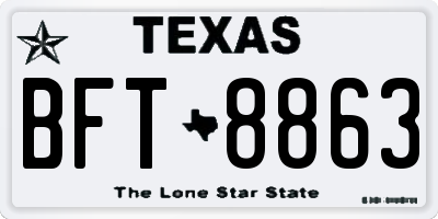 TX license plate BFT8863