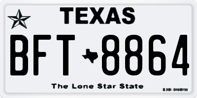 TX license plate BFT8864