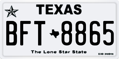 TX license plate BFT8865