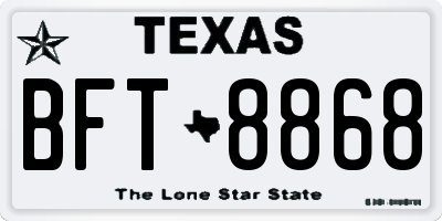 TX license plate BFT8868