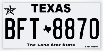TX license plate BFT8870