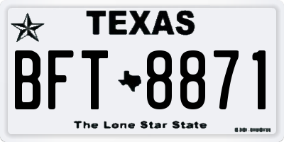 TX license plate BFT8871