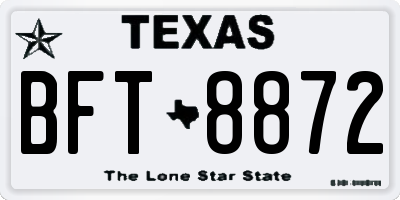 TX license plate BFT8872