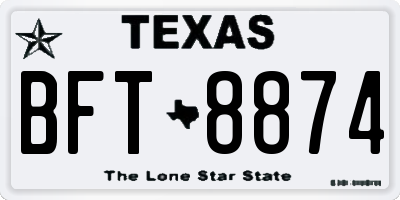 TX license plate BFT8874