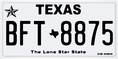 TX license plate BFT8875