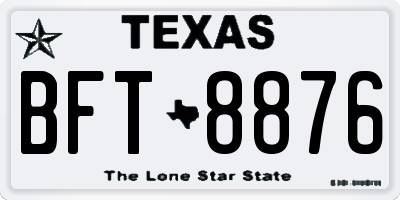 TX license plate BFT8876