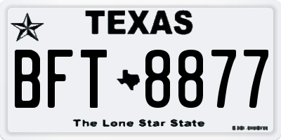 TX license plate BFT8877