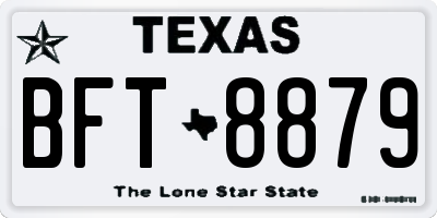 TX license plate BFT8879