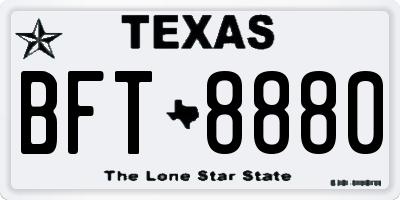 TX license plate BFT8880