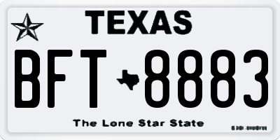 TX license plate BFT8883