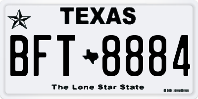 TX license plate BFT8884