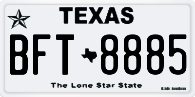 TX license plate BFT8885