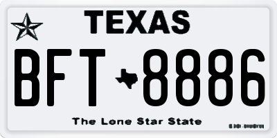 TX license plate BFT8886