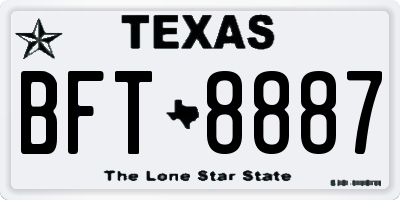 TX license plate BFT8887