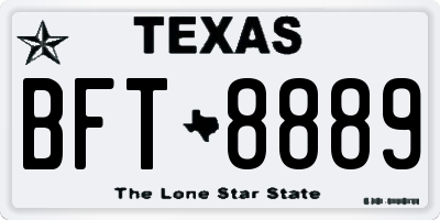 TX license plate BFT8889