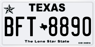 TX license plate BFT8890