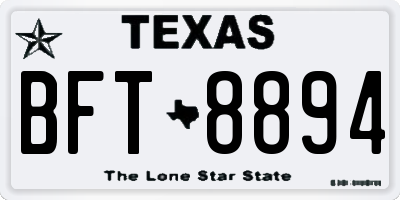 TX license plate BFT8894