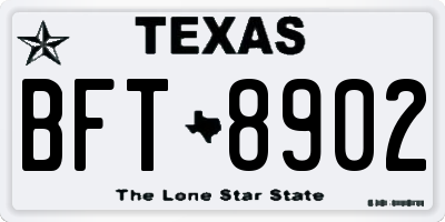 TX license plate BFT8902