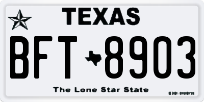TX license plate BFT8903